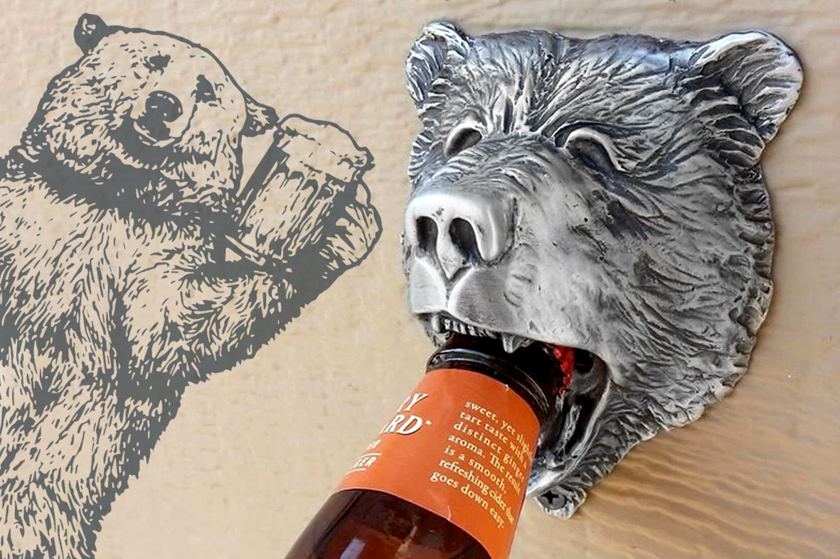 Открывашка для пива голова медведя